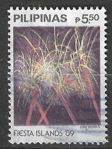 Filipijnen 1989 - Yvert 1710 - Festivals - Vuurwerk (ST), Verzenden, Gestempeld, Zuidoost-Azië