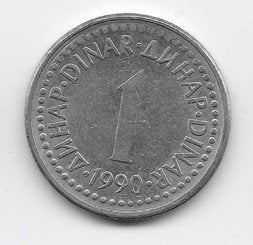 Joegoslavië 1 dinar 1990 KM# 142, Postzegels en Munten, Munten | Europa | Niet-Euromunten, Verzenden, Joegoslavië, Losse munt