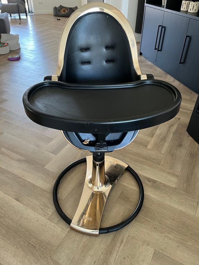 Bloom Fresco Chrome kinderstoel goud/zwart, Kinderen en Baby's, Kinderstoelen, Ophalen of Verzenden, Gebruikt, Overige typen, Afneembaar eetblad