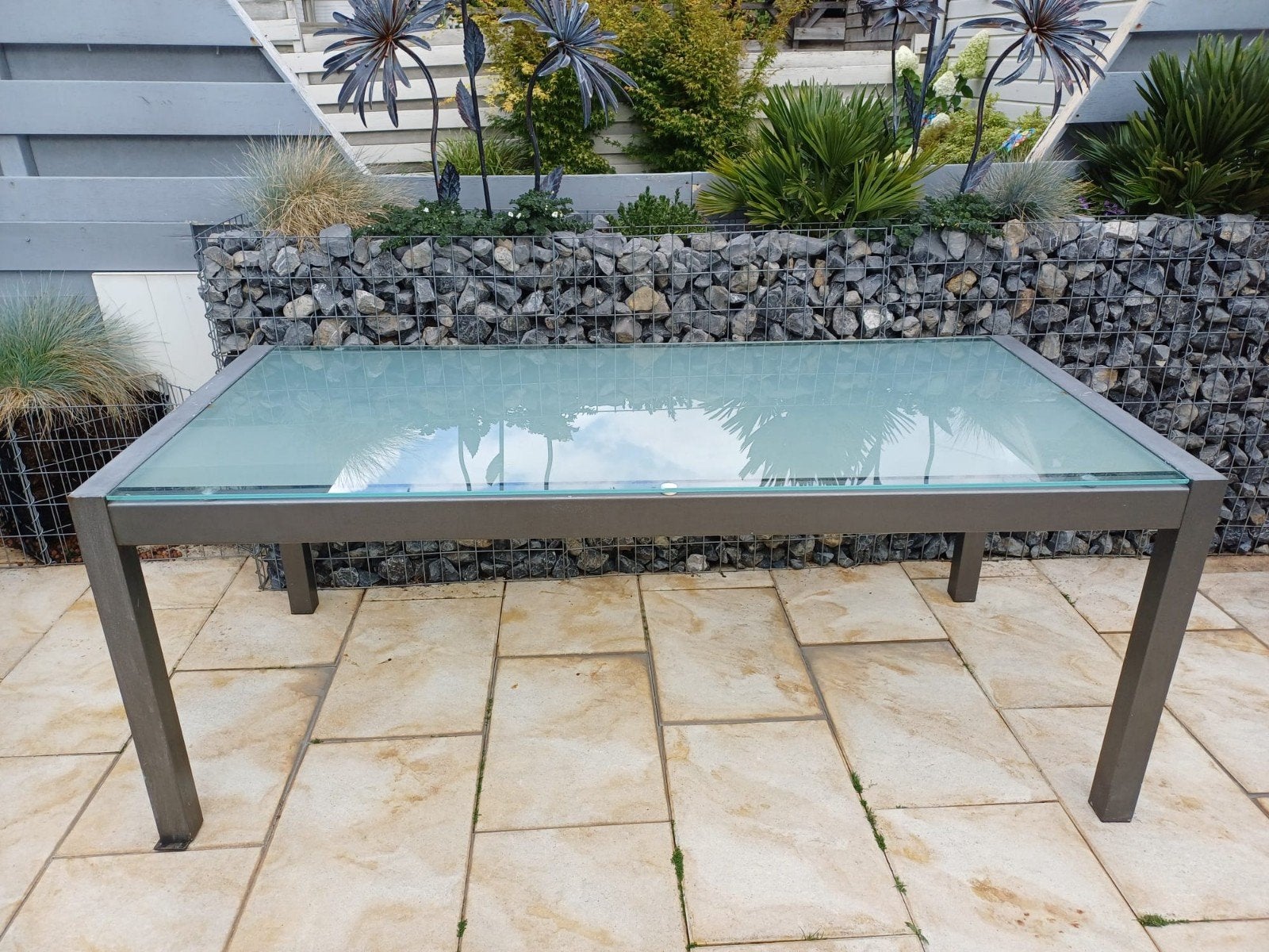 gratis tuintafel, Tuin en Terras, Ophalen, Gebruikt, Rechthoekig, Metaal