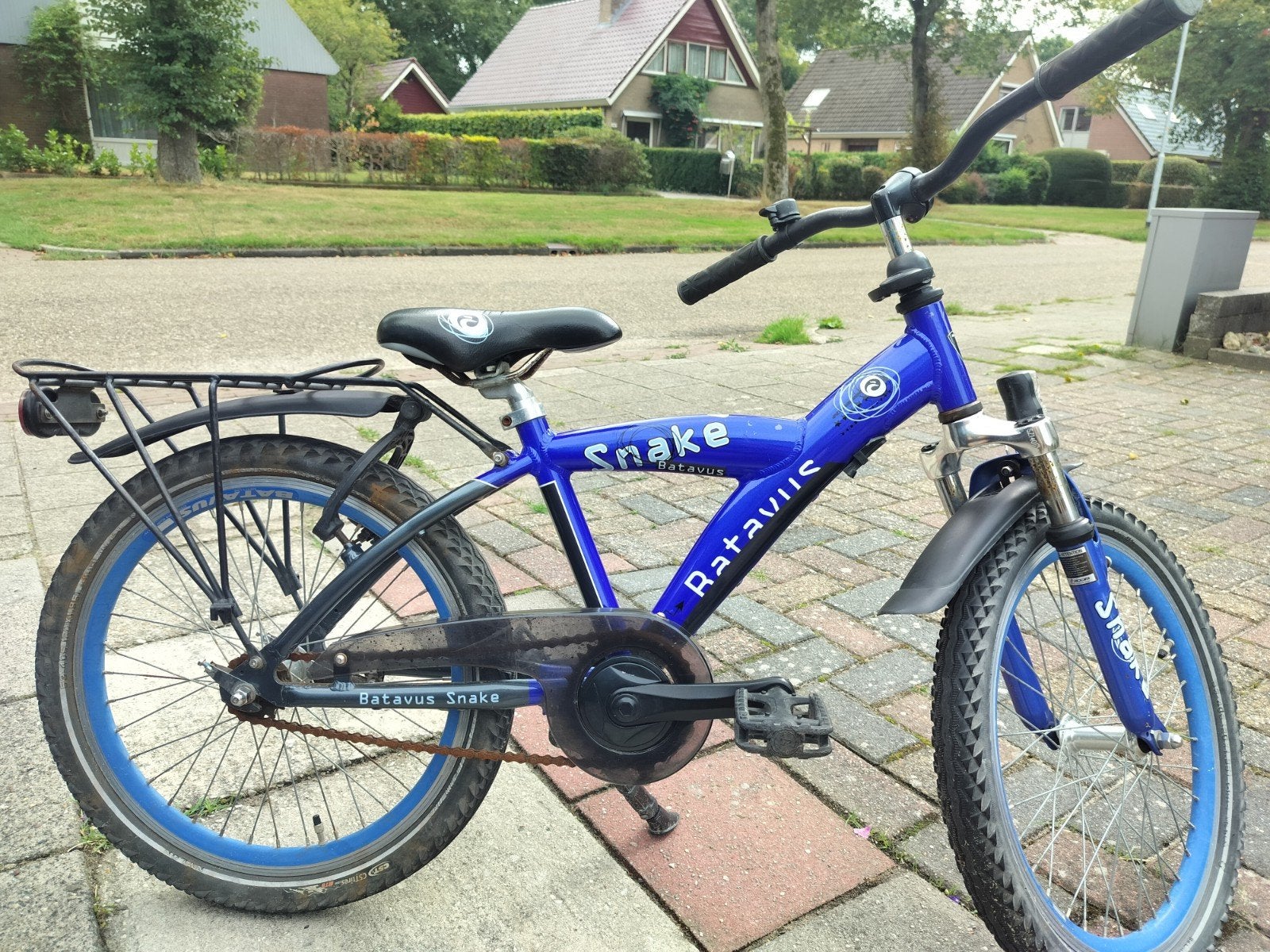 Blauwe kinderfiets Batavis Snake 20 inch, Ophalen, Gebruikt, Batavus Snake, Terugtraprem