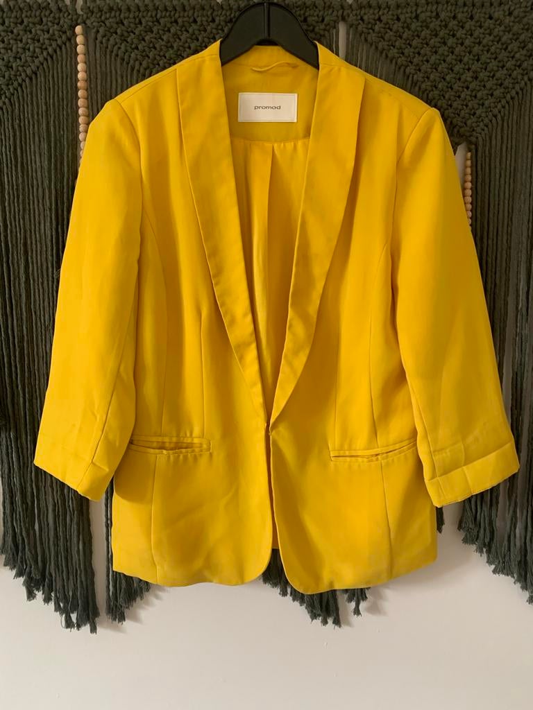 Promod Gele Blazer - Maat M, Ophalen of Verzenden, Zo goed als nieuw, Maat 38/40 (M), Geel