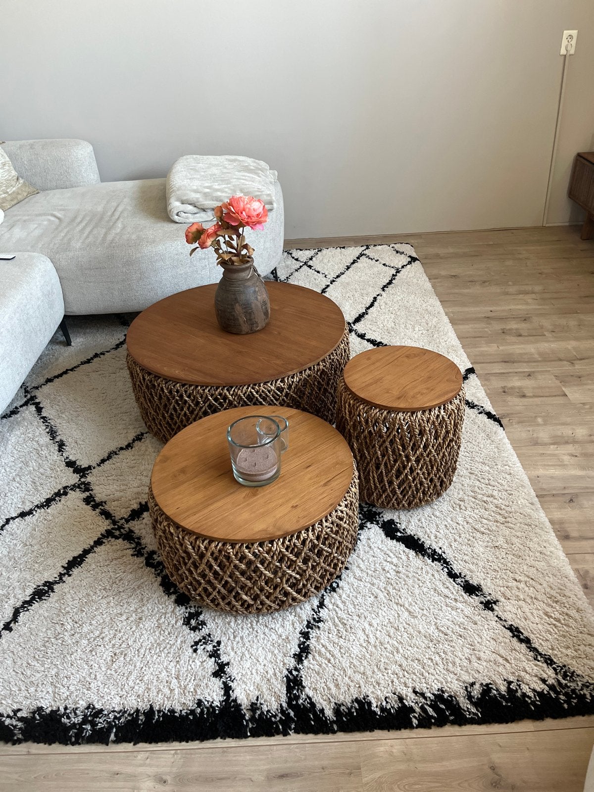 Vloerkleed Zwart-Wit - 290x200 cm, Ophalen, Gebruikt, Wit, 200 cm of meer