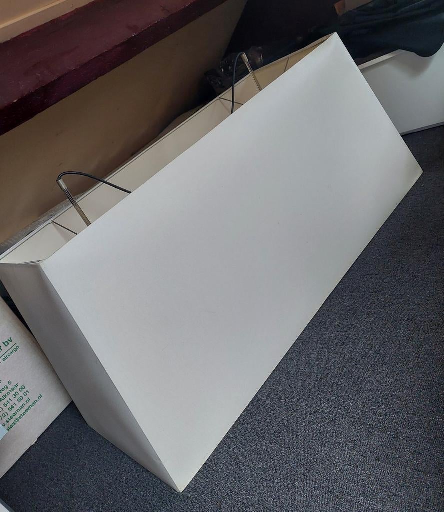 Grote Taps Toelopende Hanglampenkap - 2 Lichtpunten, Ophalen, Gebruikt, 25 tot 50 cm, Crème