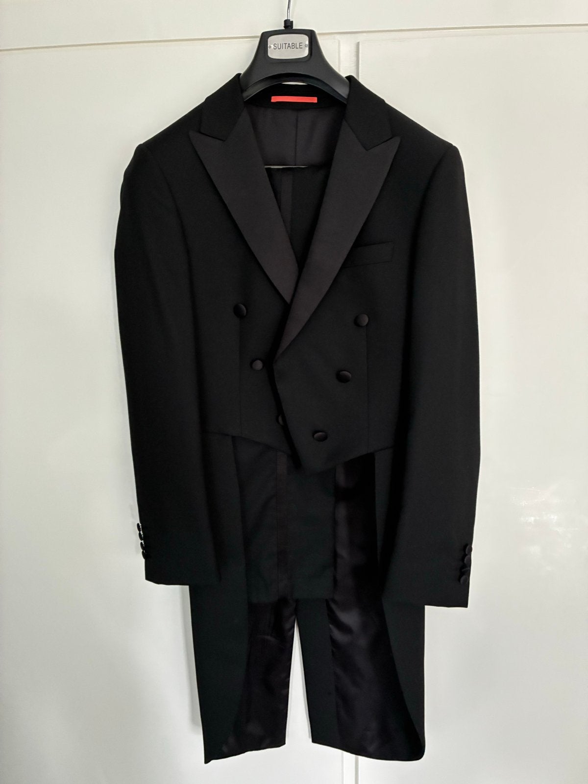 Rokkostuum Suitable Wol Blend Prague (maat 94), Kleding | Heren, Ophalen of Verzenden, Zo goed als nieuw, Overige maten, Zwart