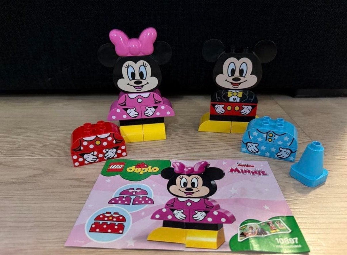 LEGO Duplo Mickey en Minnie Mouse bouwfiguren, Gebruikt, Ophalen of Verzenden, Compleet, Complete set