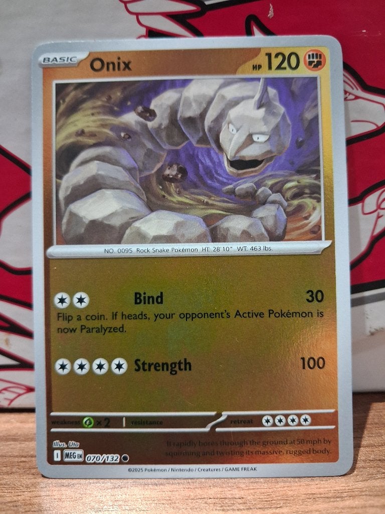 Pokemon Onix MEG 070/132 reverse holo, Ophalen of Verzenden, Nieuw, Losse kaart
