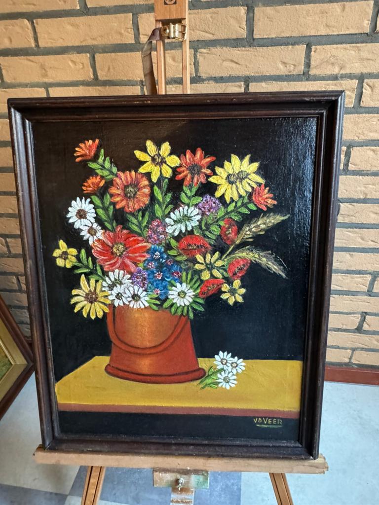 Schilderij met bloemen, Ophalen of Verzenden