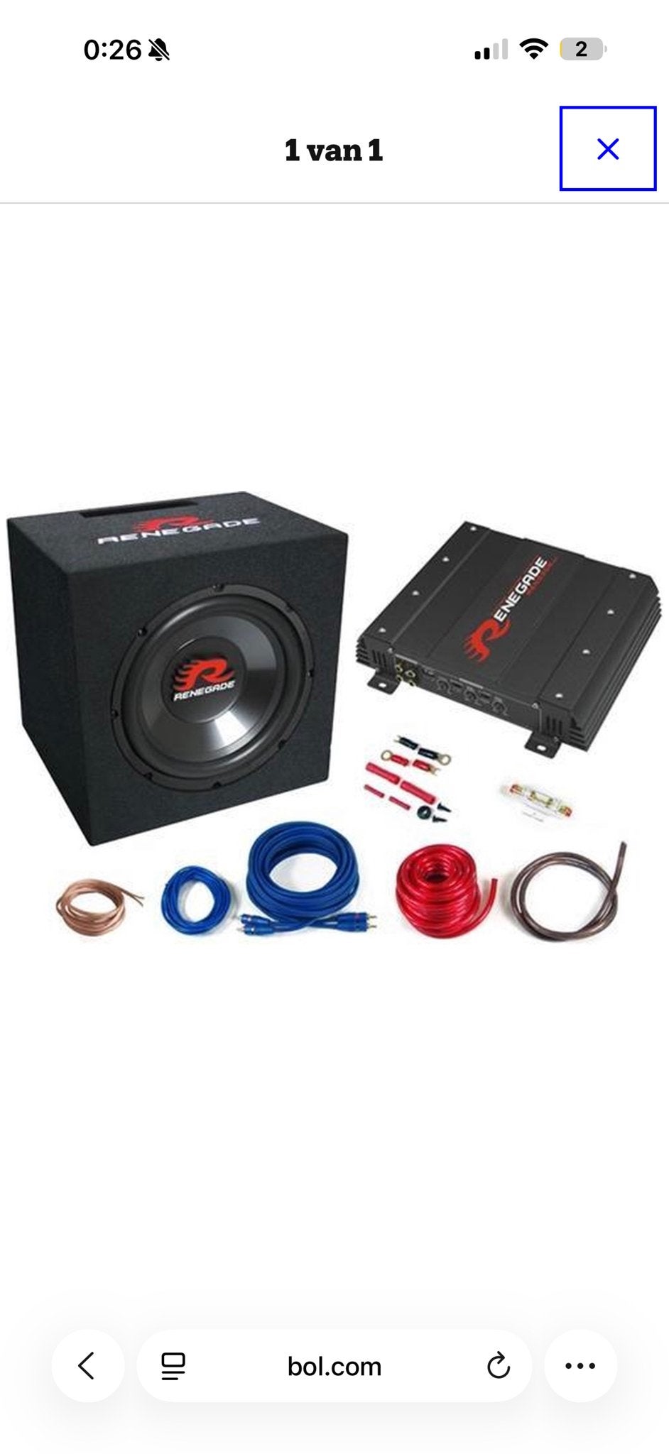 Renegade Subwoofer en Versterker Set, Auto diversen, Ophalen, Gebruikt