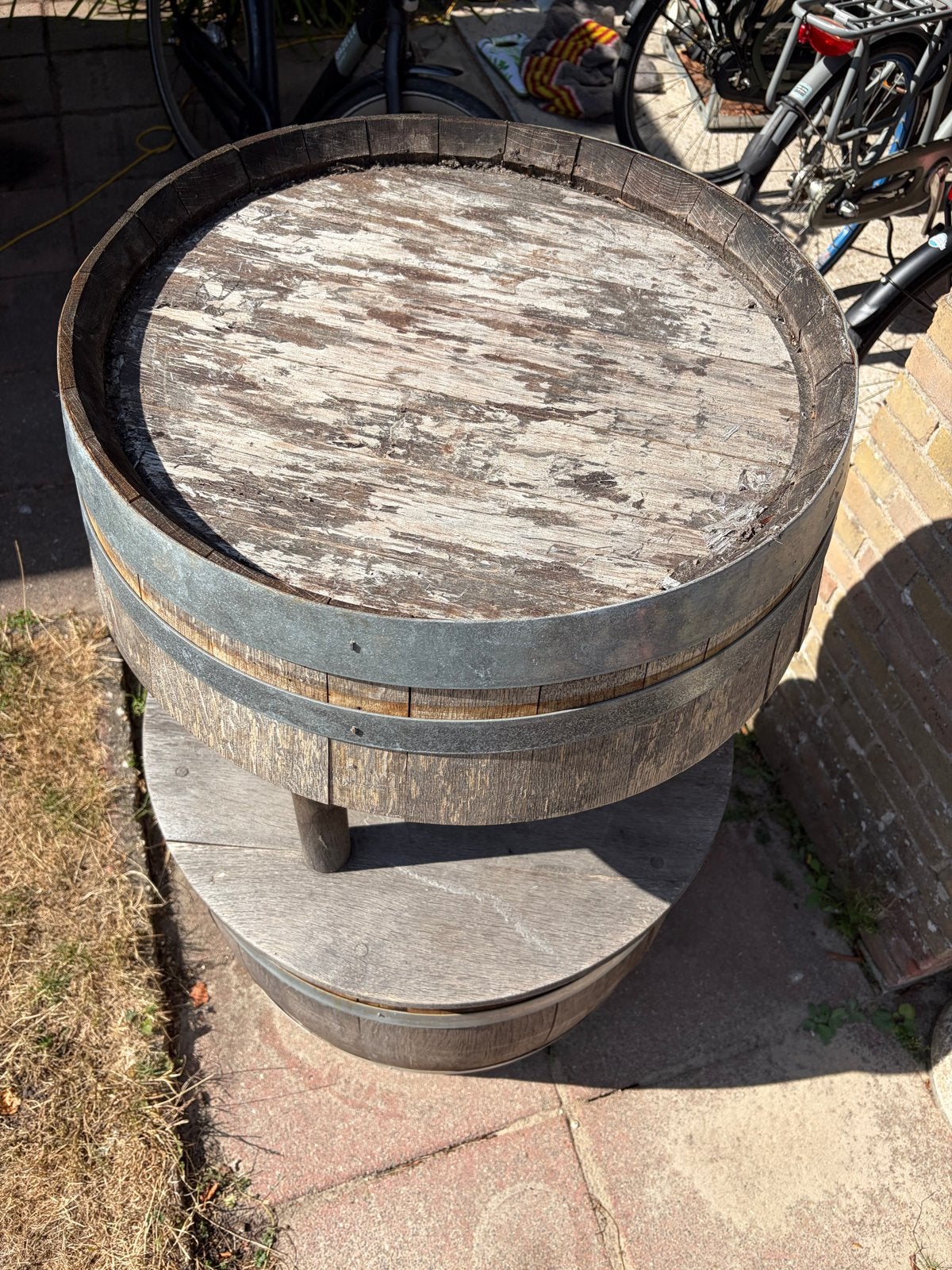 Wijn/bier ton - statafel of decoratie, Ophalen, Gebruikt