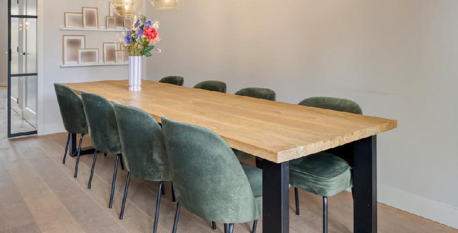 Massief eiken eettafel 2.80m - 8 persoons, Ophalen, Eikenhout, 200 cm of meer, 50 tot 100 cm