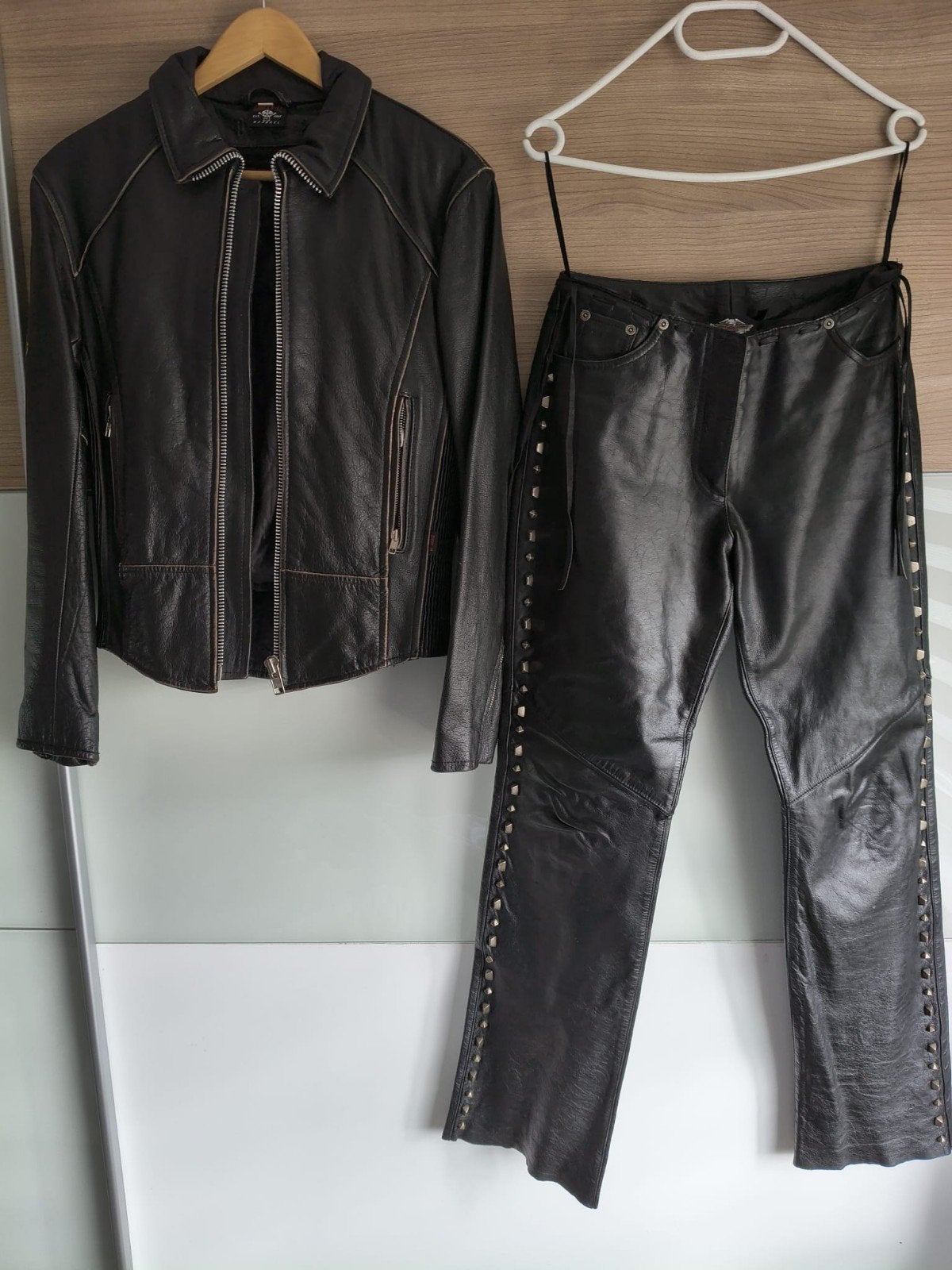 Harley Davidson Dames Dirty-12 Leren Jas en Broek Dames (Maa, Ophalen, Harley Davidson, Zwart, Zo goed als nieuw