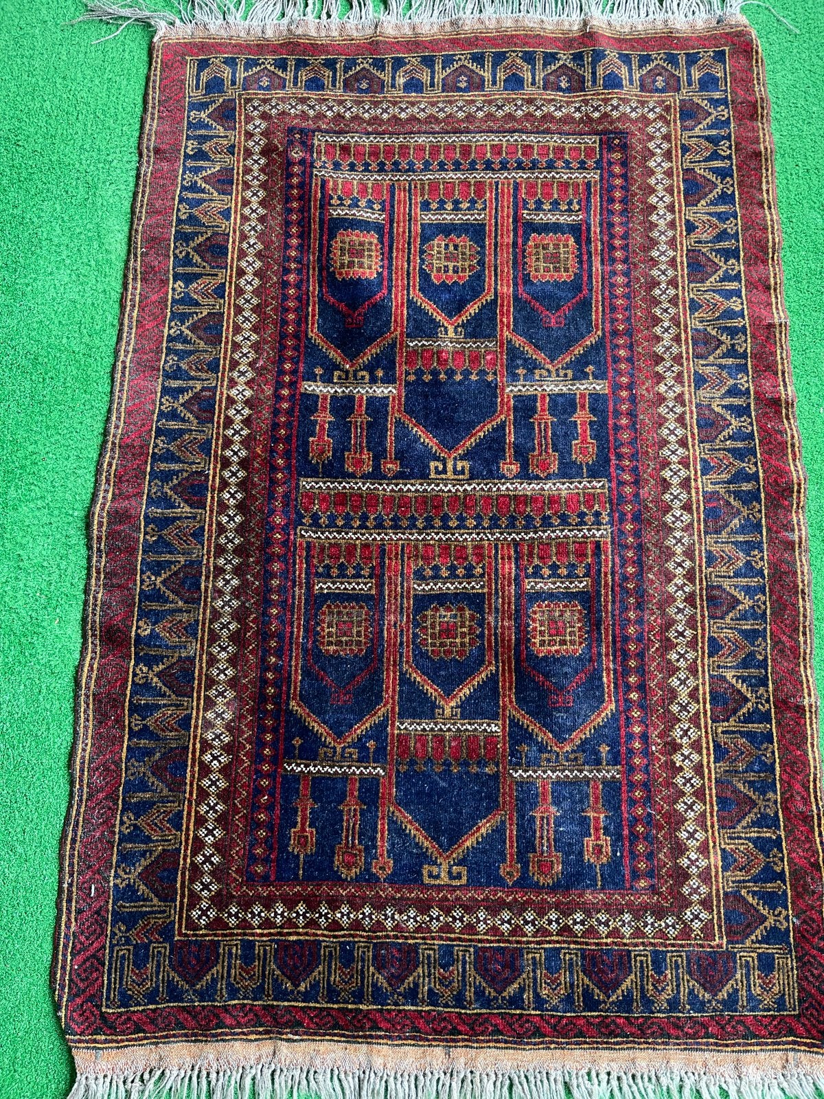Vintage Perzisch tapijt 130x82 cm, Huis en Inrichting, Stoffering | Tapijten en Kleden, Ophalen, Gebruikt, 100 tot 150 cm, Blauw