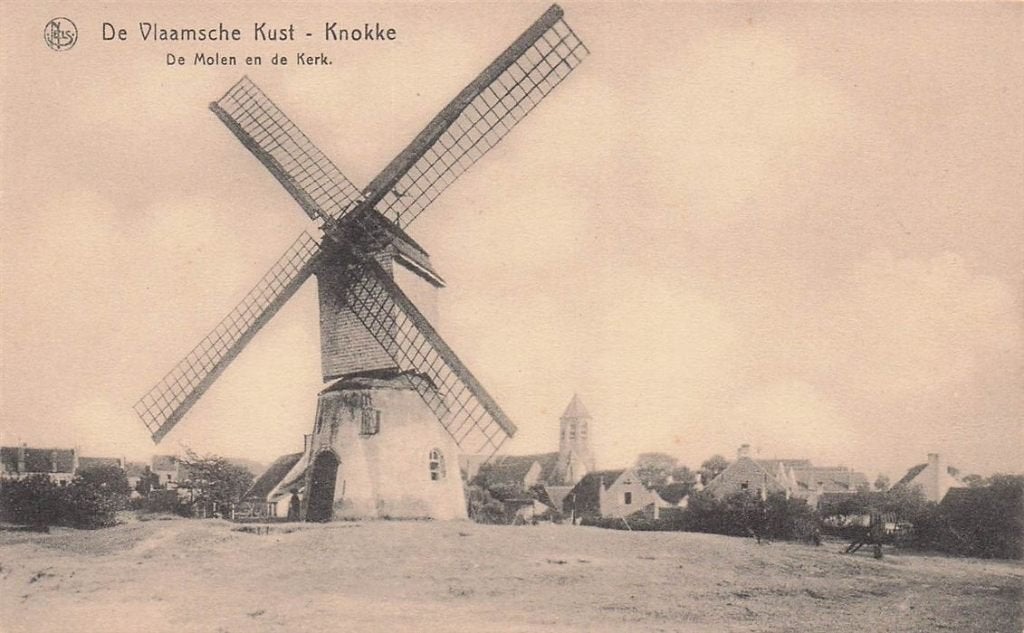 702-366-047 De Vlaamsche Kust Knokke De Molen En De Kerk, Verzenden, Voor 1920, Overig Europa
