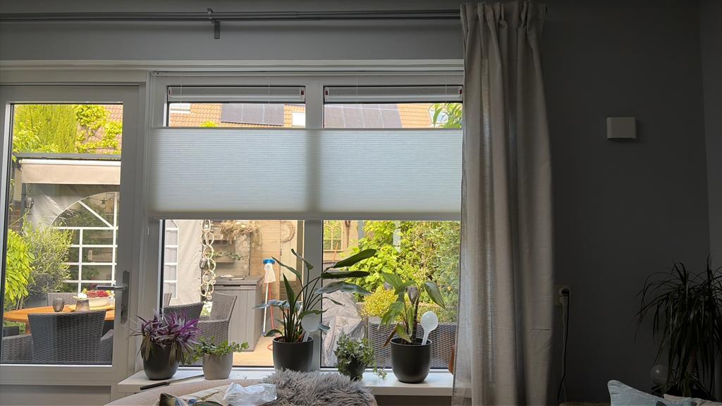 Veneta plissegordijn, Huis en Inrichting, Stoffering | Gordijnen en Lamellen, Wit, 150 tot 200 cm, Ophalen of Verzenden, Zo goed als nieuw