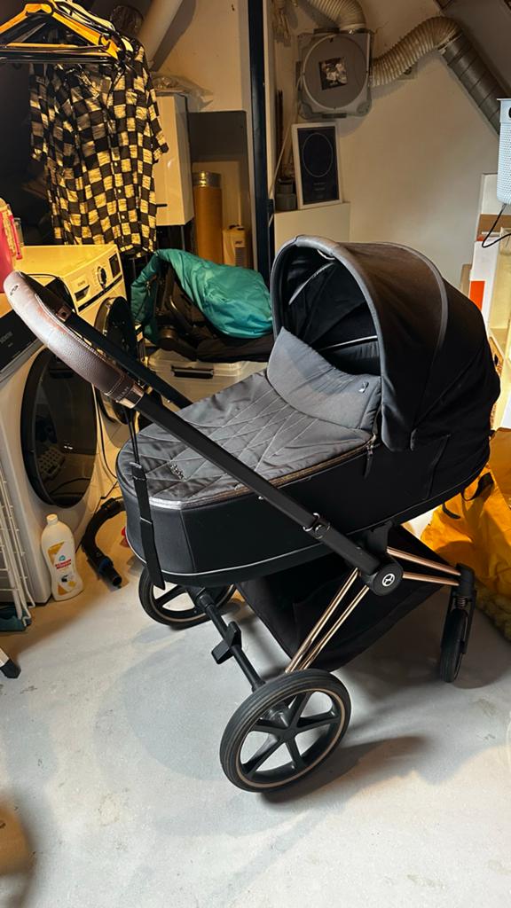 Cybex Priam Platinum kinderwagen met reiswieg en autostoel, Ophalen, Gebruikt, Combiwagen, Met autostoeltje