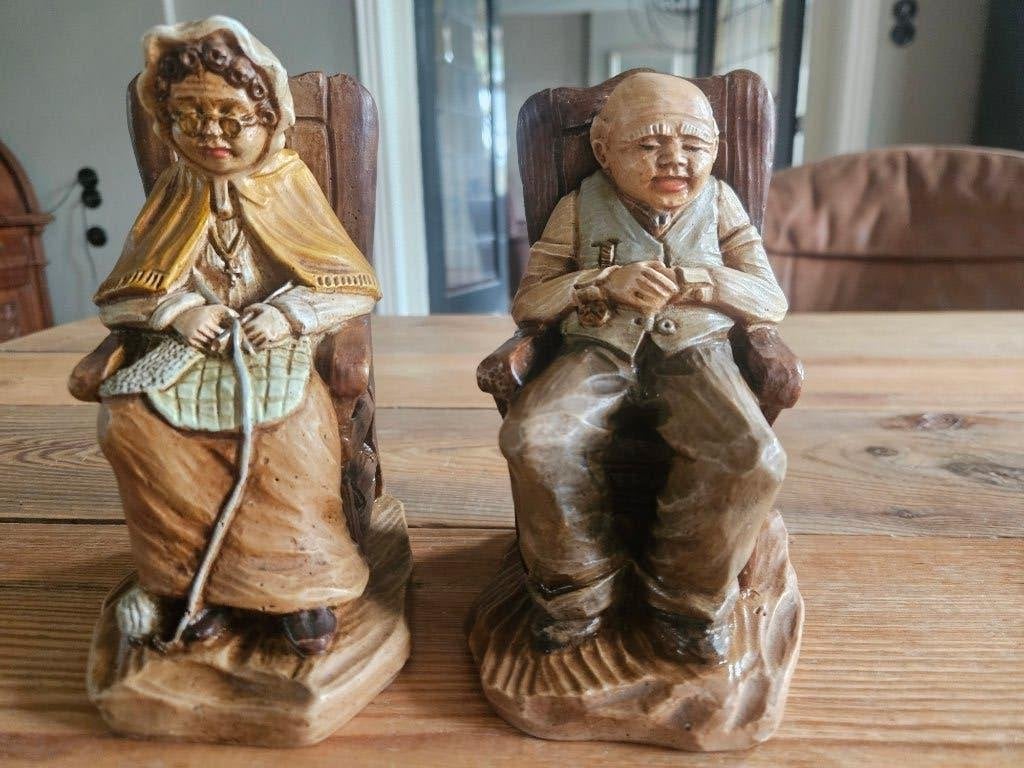 boekensteunen, beeldjes man en vrouw, abraham en sarah, Ophalen of Verzenden, Zo goed als nieuw, Mens