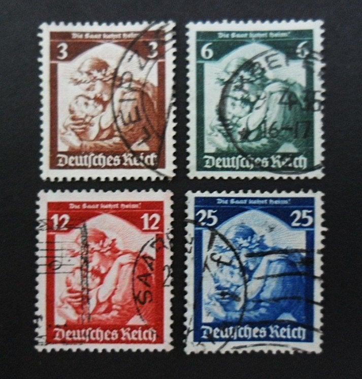 Deutsche Reich : Mi-565-568 - Saarabstimmung 1935 catw €14,-, Ophalen of Verzenden, Duitse Keizerrijk, Gestempeld