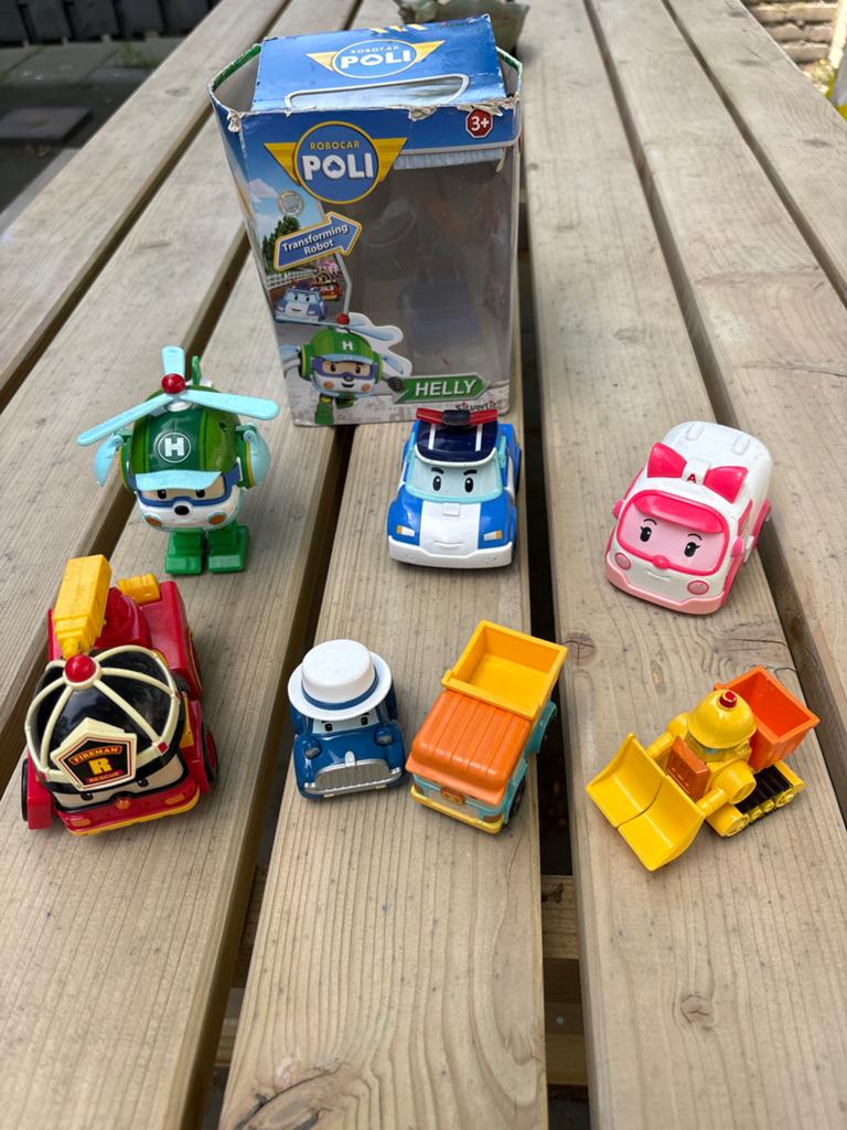 Robocar Poli speelgoed set 4 stuks + 3 andere, Ophalen of Verzenden, Gebruikt