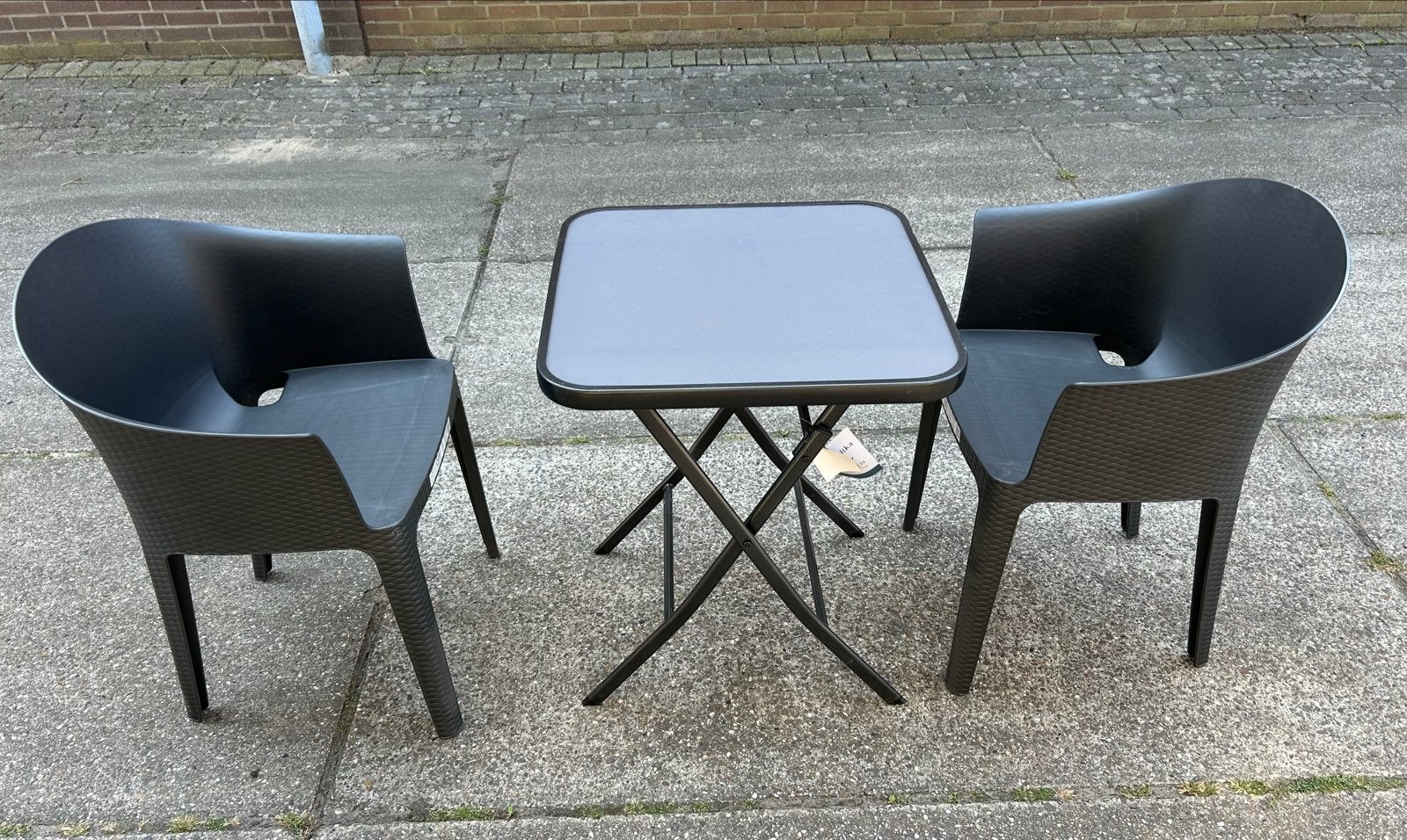 2 Kuipstoelen en 1 Klaptafel - Tuinset, Tuin en Terras, Tuinsets en Loungesets, Kunststof, Nieuw, Stoel, Tuinset