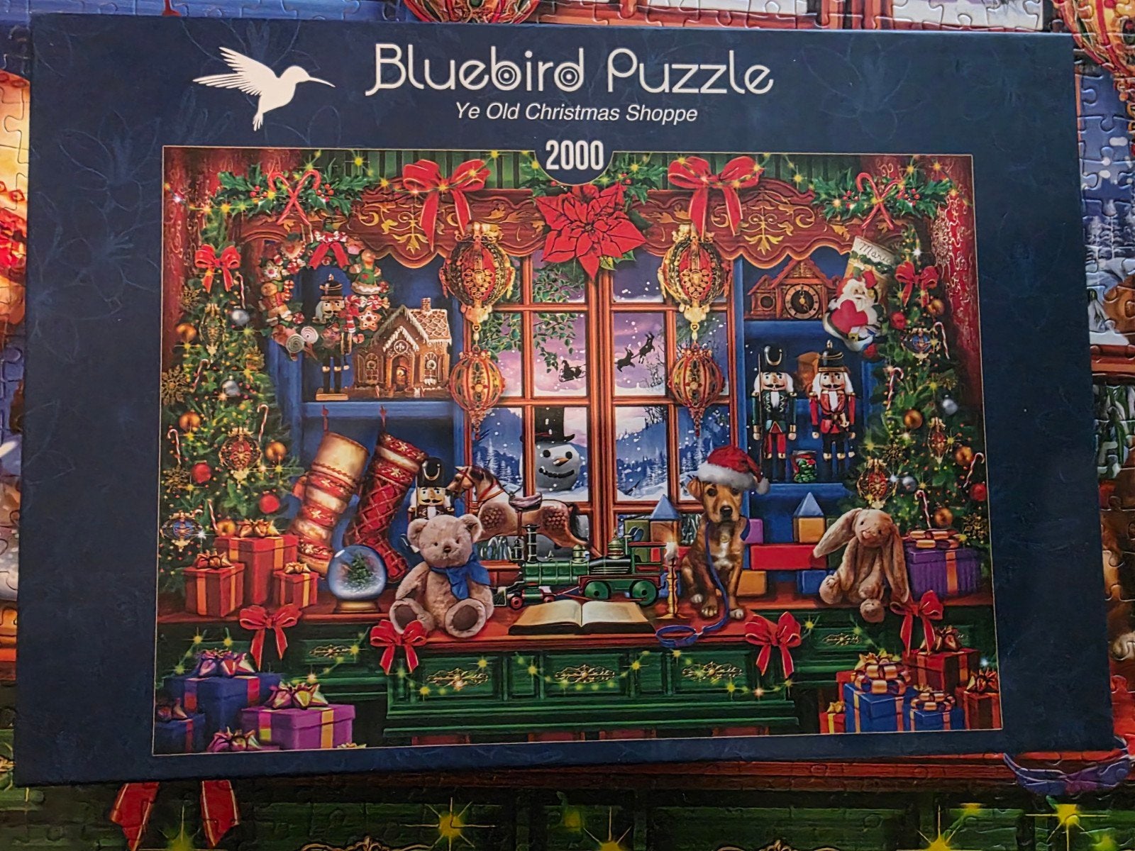 Bleubird ye old christmas shoppe puzzel 2000 stukjes kerst, Ophalen of Verzenden, Meer dan 1500 stukjes, Zo goed als nieuw