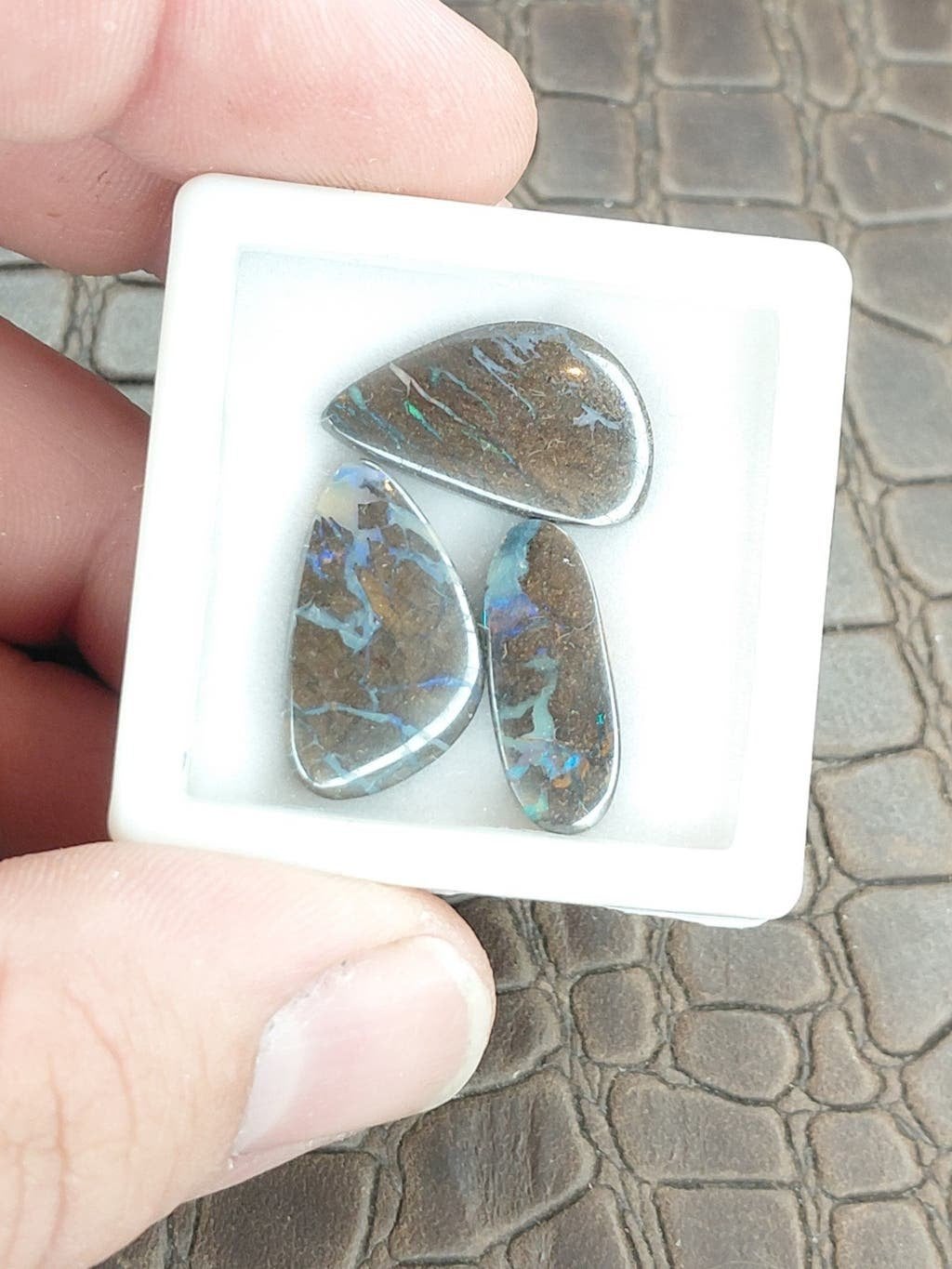 3 vrije vorm geslepen boulder opaal cabochons, Sieraden, Tassen en Uiterlijk, Ophalen of Verzenden, Nieuw, Overige materialen