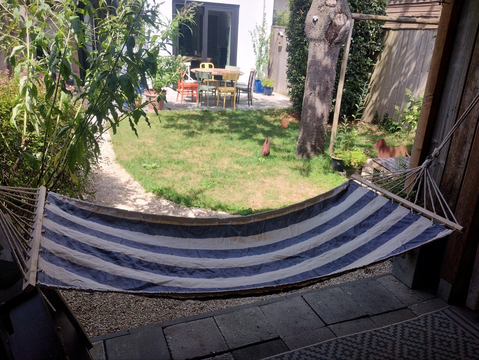 Nieuwe hangmat in blauw en ecru, Ophalen of Verzenden, Nieuw