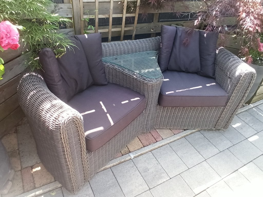 Tuinbank, Gebruikt, Loungeset, Wicker, Bank