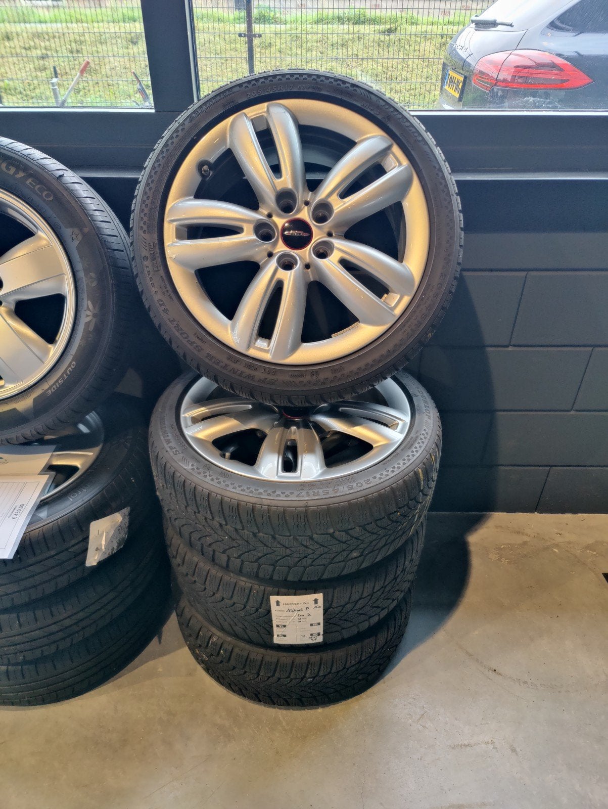 MINI JCW winter wielenset met Dunlop 205/45R17 runflat, Auto-onderdelen, Ophalen, Gebruikt, Banden en Velgen, 17 inch