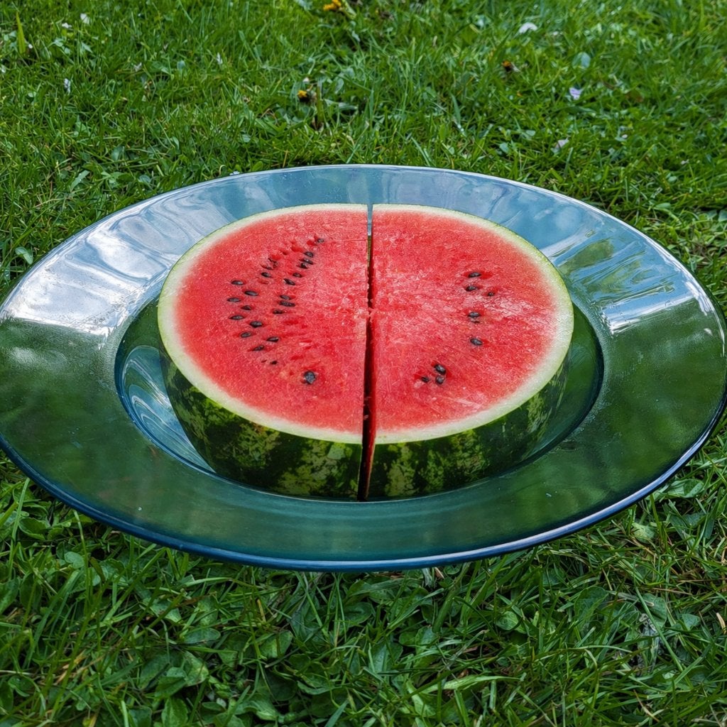 vintage grote Glazen schaal transparant watermeloen enz, Ophalen of Verzenden