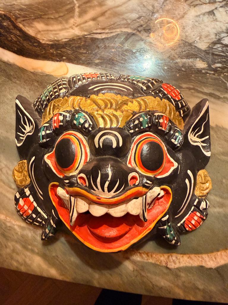 Decoratieve Balinese Houten Masker - Handgesneden, Ophalen of Verzenden