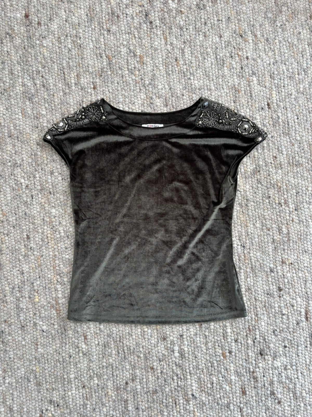 Morgan T-shirt satijnen fluweel M, Kleding | Dames, Maat 38/40 (M), Ophalen of Verzenden, Zo goed als nieuw, Korte mouw