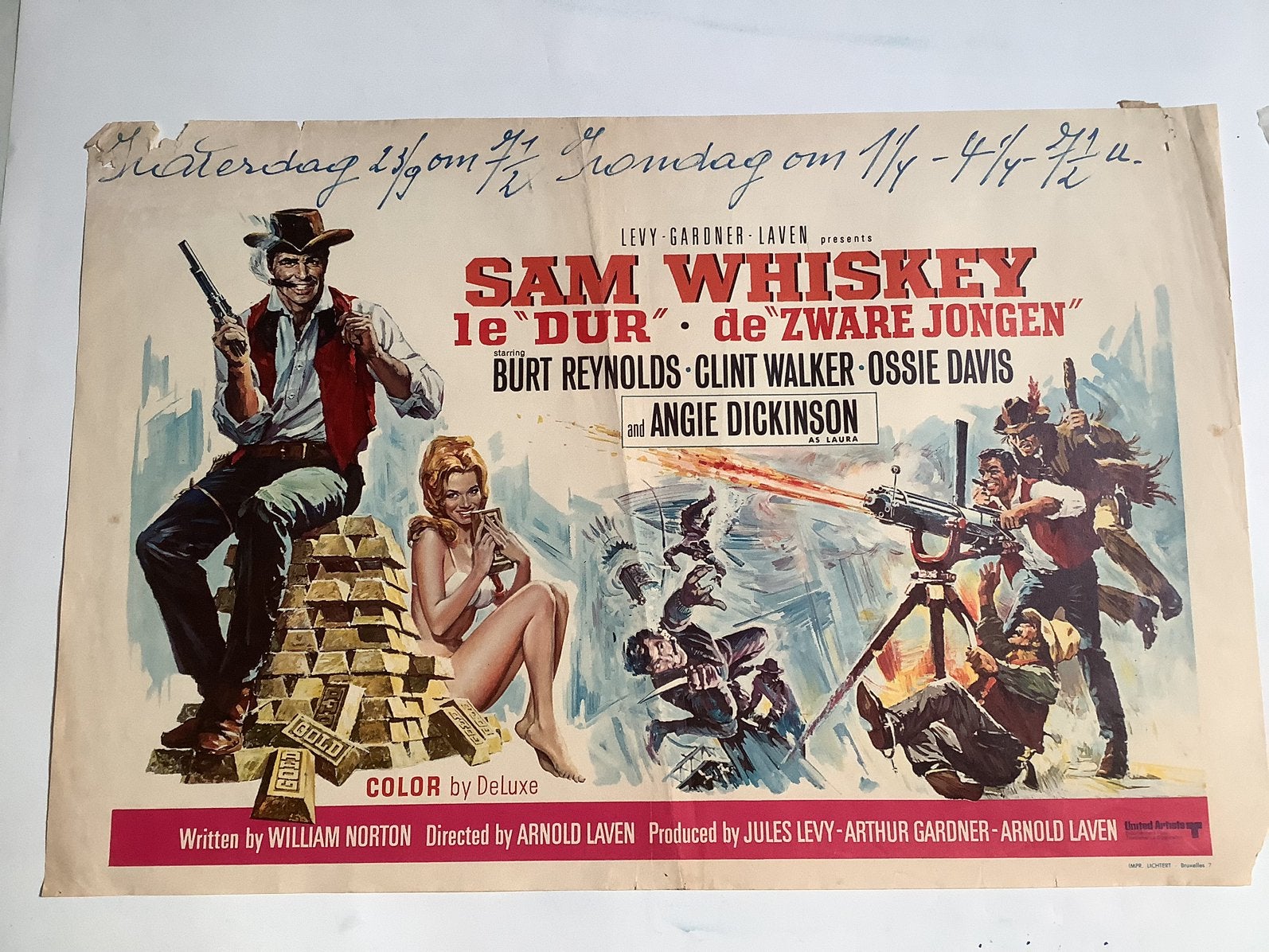 Sam wiskey    Filmposter  36-54 cm   Used, Ophalen of Verzenden, Zo goed als nieuw, Deurposter of groter, Film en Tv