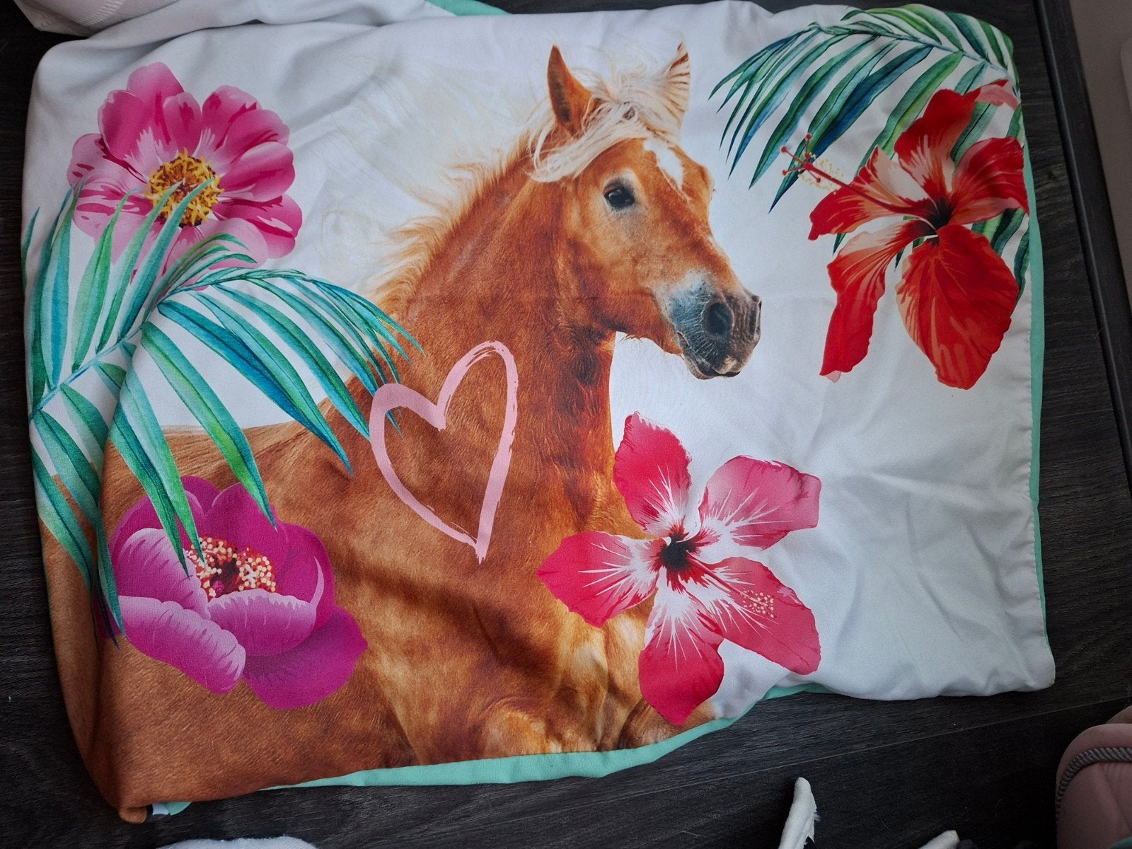 Dekbedovertrek paard eenpersoons, Gebruikt, Ophalen of Verzenden, Meerkleurig, Meisje
