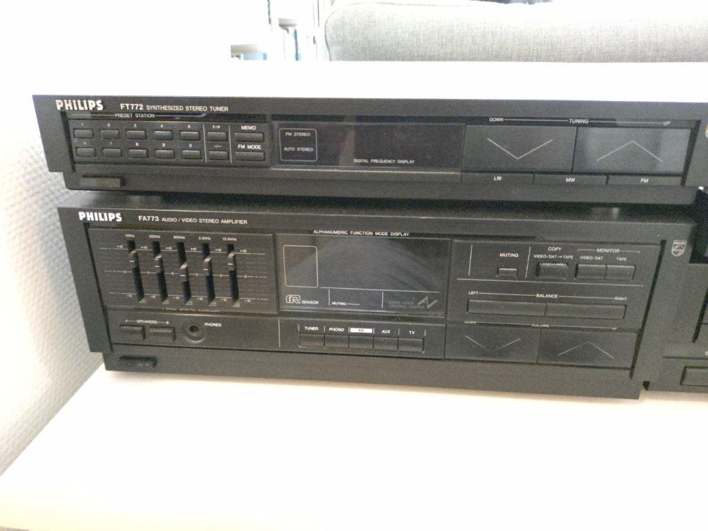 Philips stereoset, incl platenspeler en luidsprekers, Philips, Gebruikt, Tuner of Radio, Losse componenten