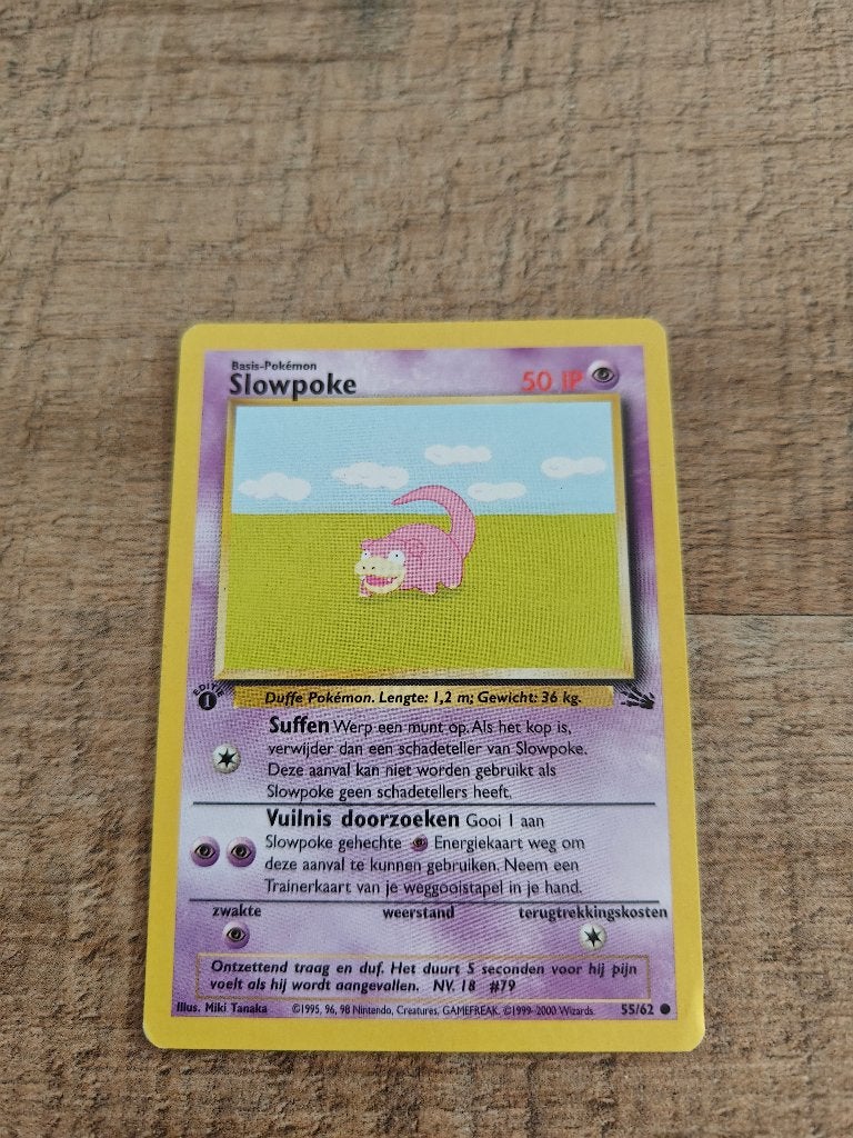 Slowpoke base set 1999 first edition Nederlands, Ophalen of Verzenden, Zo goed als nieuw