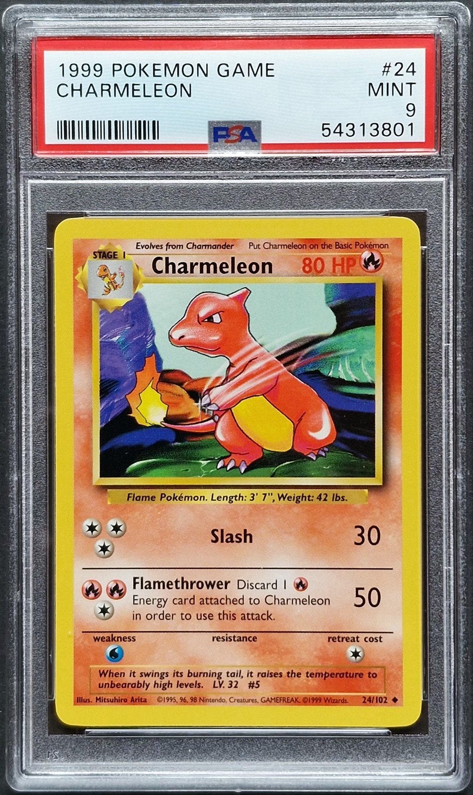 Charmeleon Psa 9 Base set Unlimited, Ophalen of Verzenden