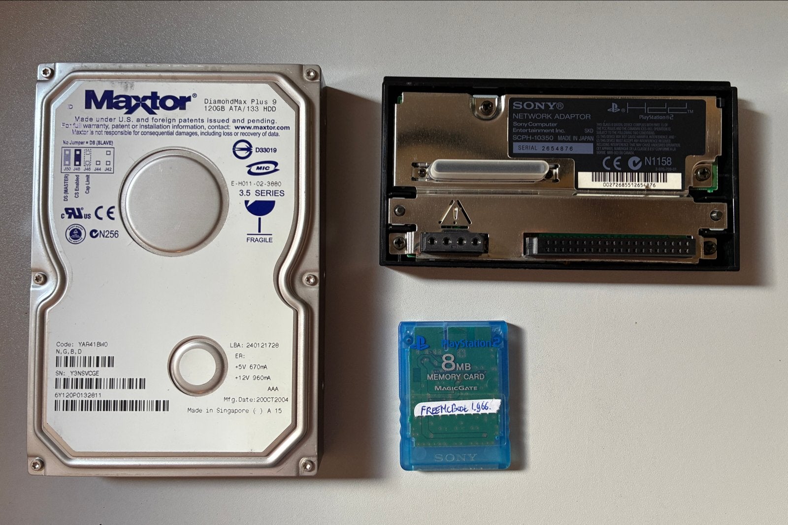 PS2 HDD met netwerkadapter en McBoot memory card, 1 speler, Ophalen of Verzenden, Gebruikt, Vanaf 3 jaar