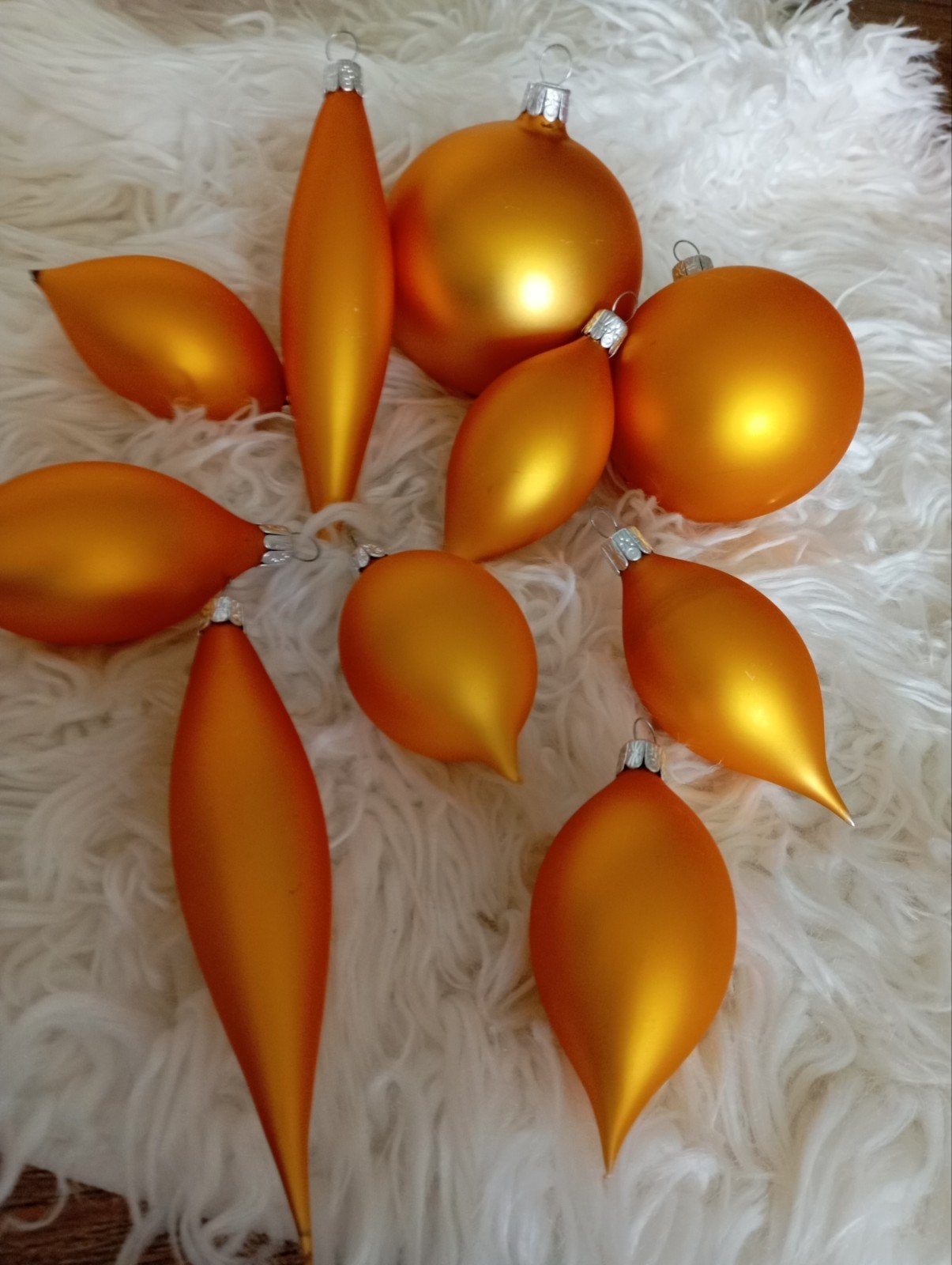 10 VINTAGE GOUDEN GLAZEN KERSTBALLEN NU 6€ ALLES ZIE FOTO,S., Ophalen of Verzenden
