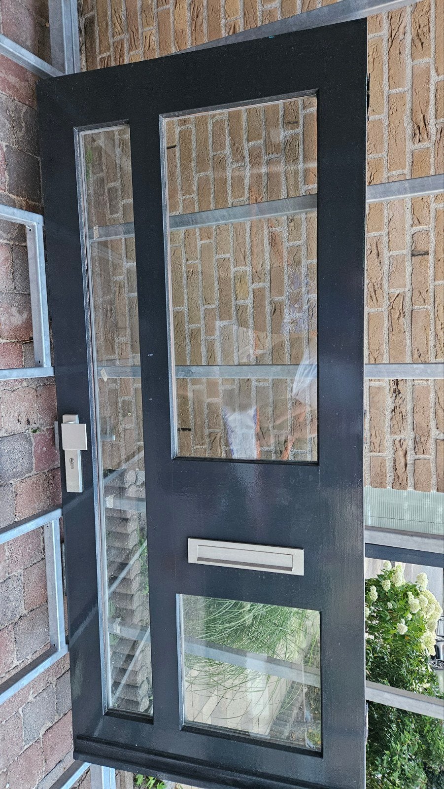Hardhouten buitendeur meranti 211,5 x 93, Ophalen, Gebruikt, 80 tot 100 cm, Buitendeur