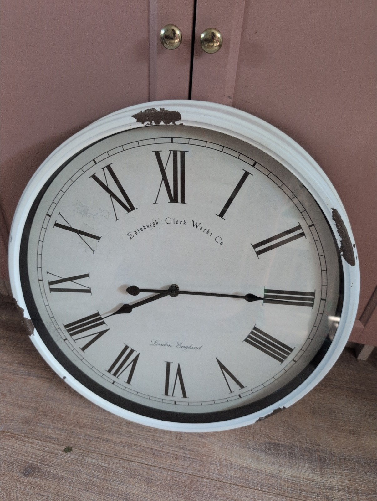 Wandklok retro, Huis en Inrichting, Woonaccessoires | Klokken, Ophalen, Wit, Analoog, Retro