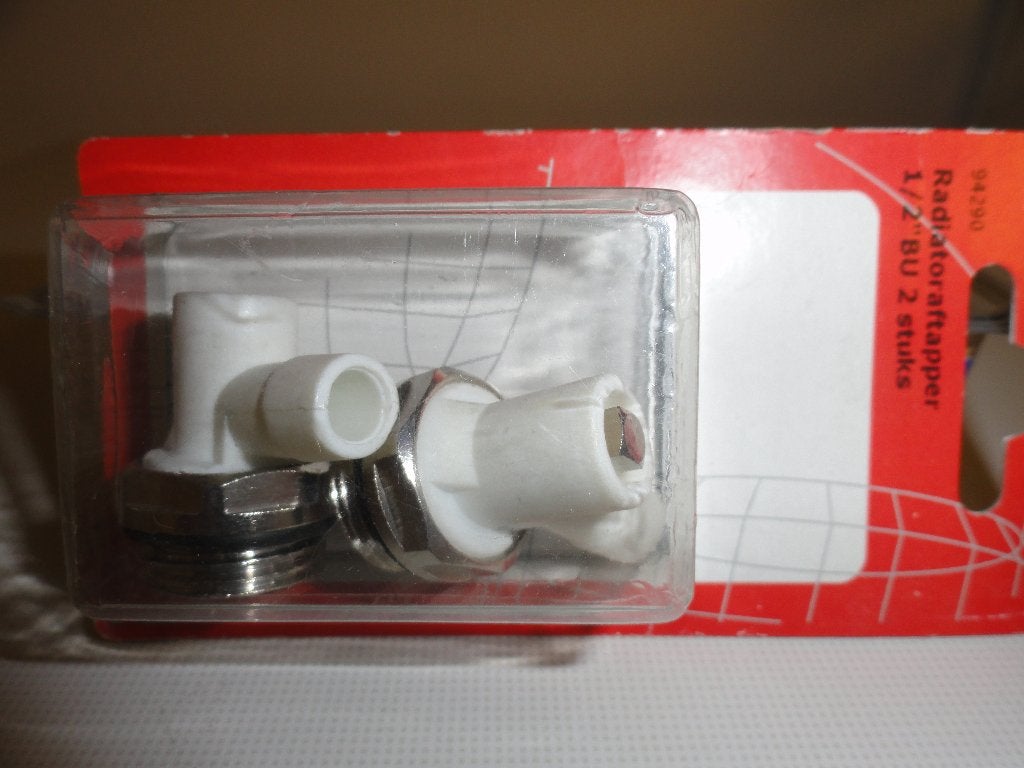 2 stuks radiator aftapper 1/2 duim  -  nieuw, Ophalen, 30 tot 80 cm, Radiator, Nieuw