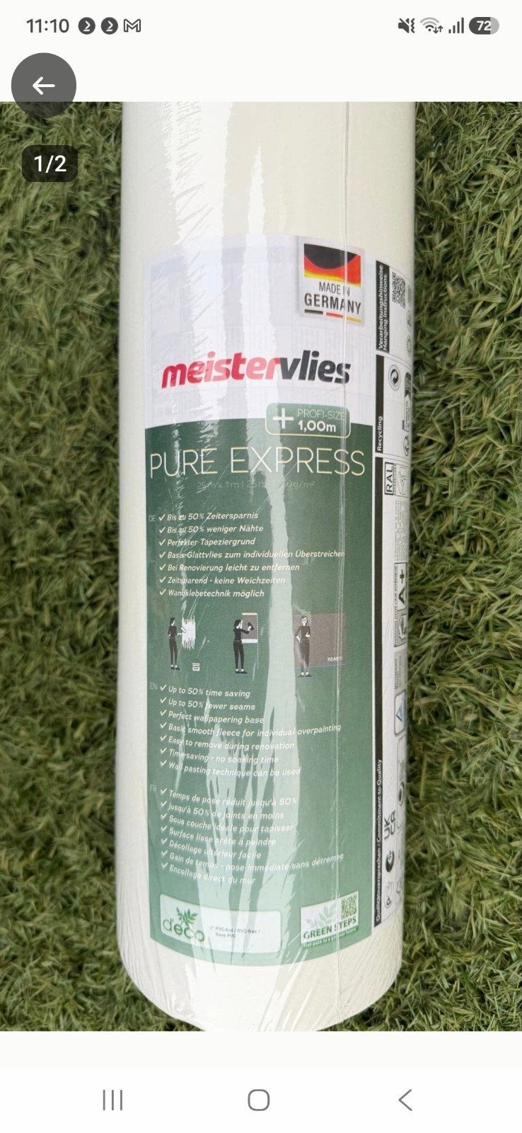 Renovlies Behang Dichte Rol 12,5m - 150 gram, Wit, Ophalen of Verzenden, Renovlies, 10 tot 25 m²