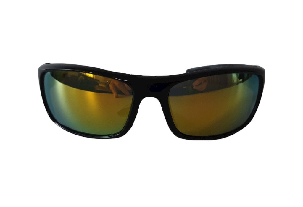 Zonnebril / Sportbril A-COLLECTION A70109 Spiegel Geel Rood, Overige merken, Zonnebril, Zwart, Nieuw