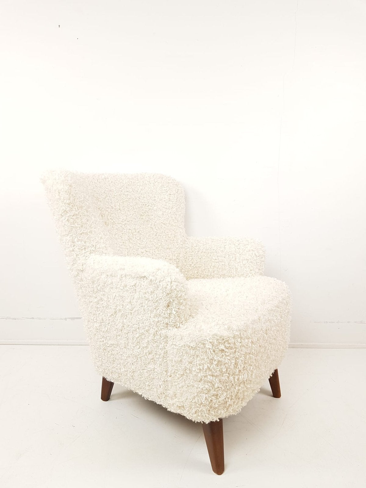 Vintage artifort Theo Ruth doodle krul creme wit nieuwe stof, 75 tot 100 cm, Ophalen of Verzenden, Zo goed als nieuw, Stof