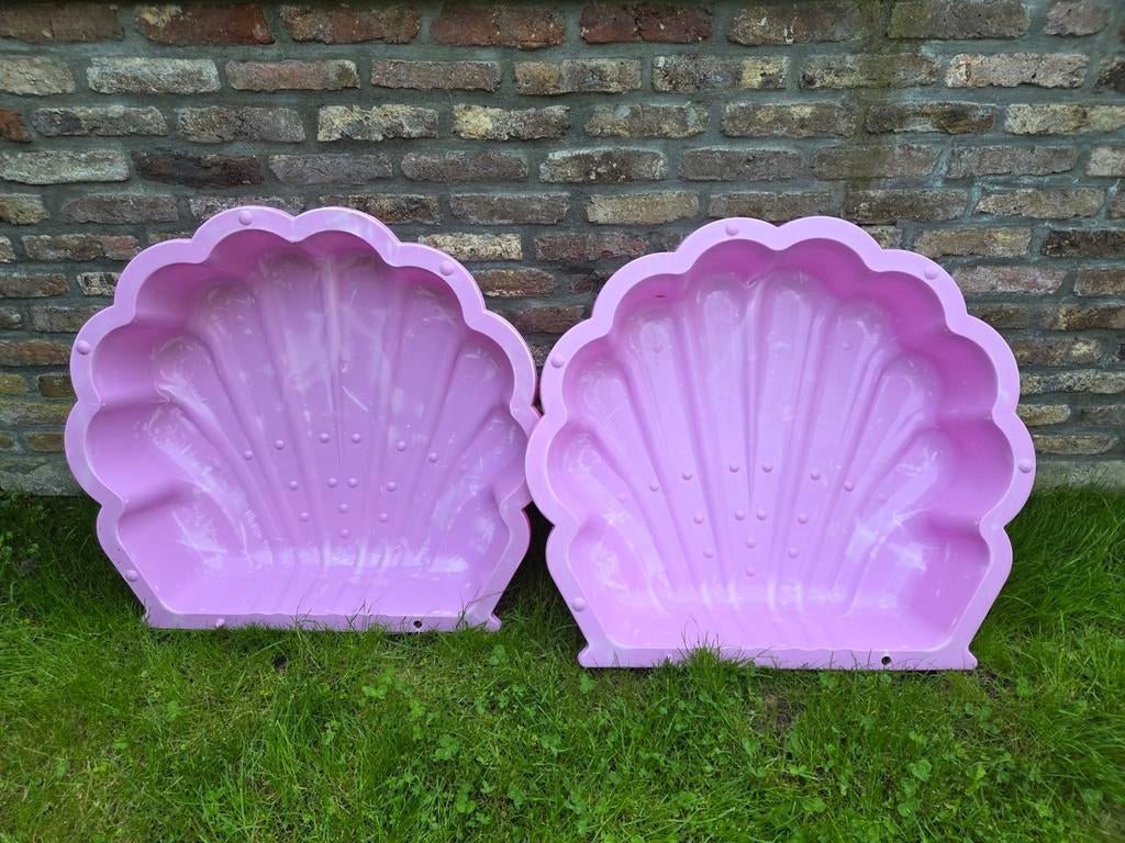 Roze schelp zandbak / zwembadje (2-delig), Ophalen, Gebruikt