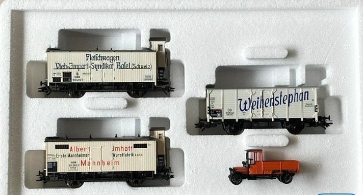Märklin rijtuigenset voor vlees en biertransport, Wisselstroom, Ophalen of Verzenden, Märklin, Nieuw