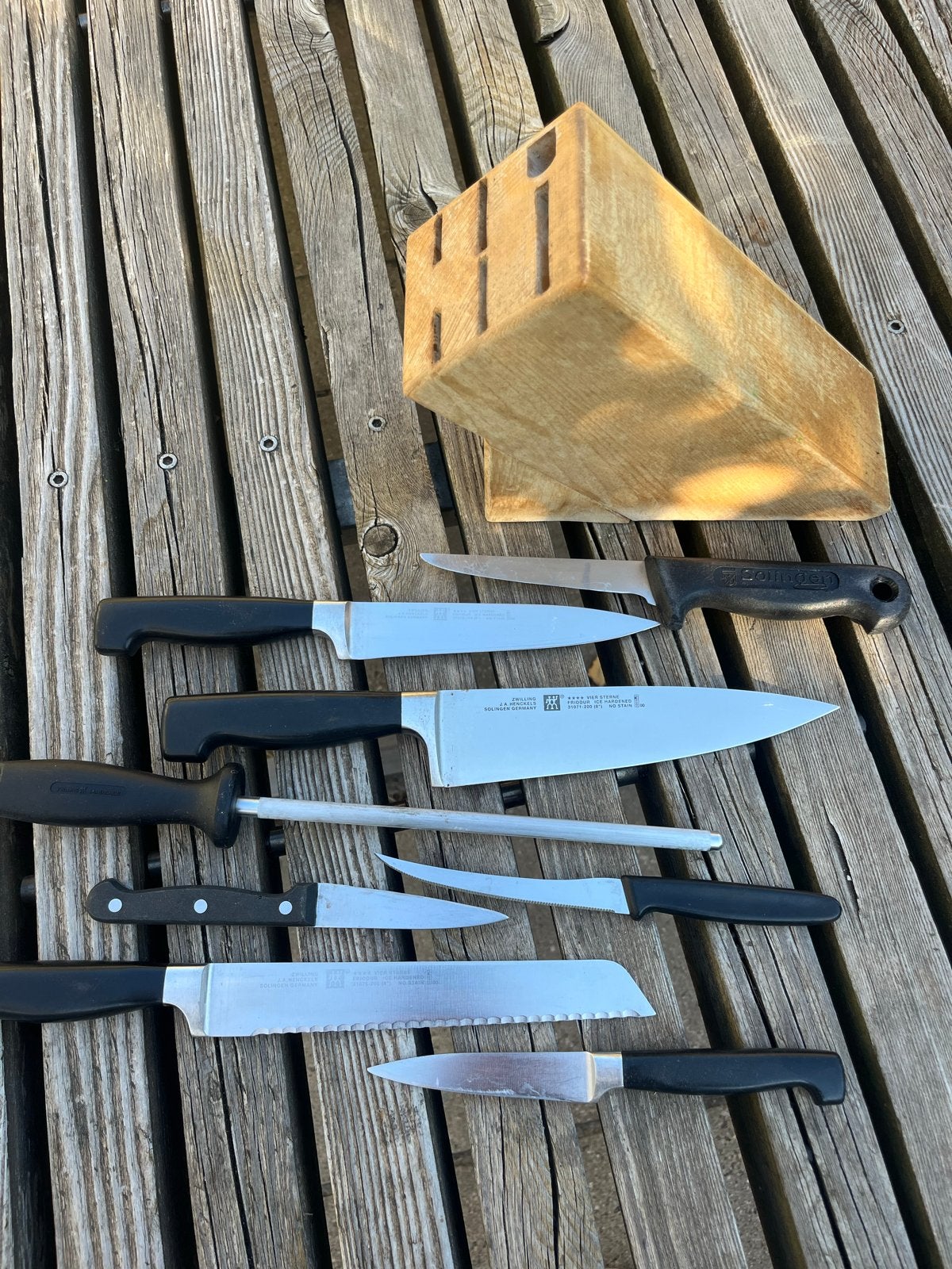 ZWILLING J.A. Henckels Messenset met Blok, Ophalen of Verzenden, Zwart, Metaal, Overige merken