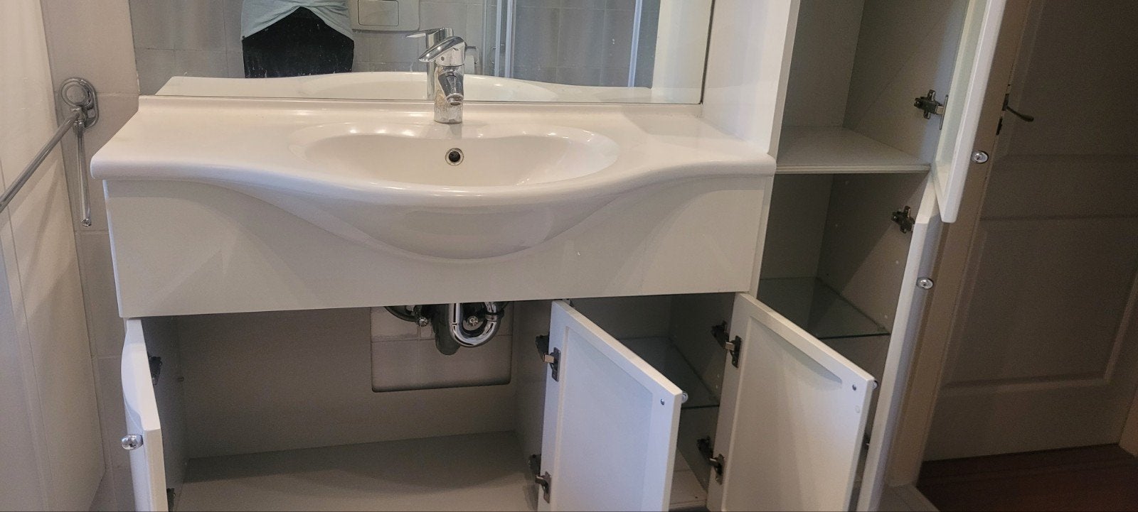Badkamermeubel + IKEA kast, Ophalen, (Half)hoge kast, 50 tot 100 cm, Zo goed als nieuw