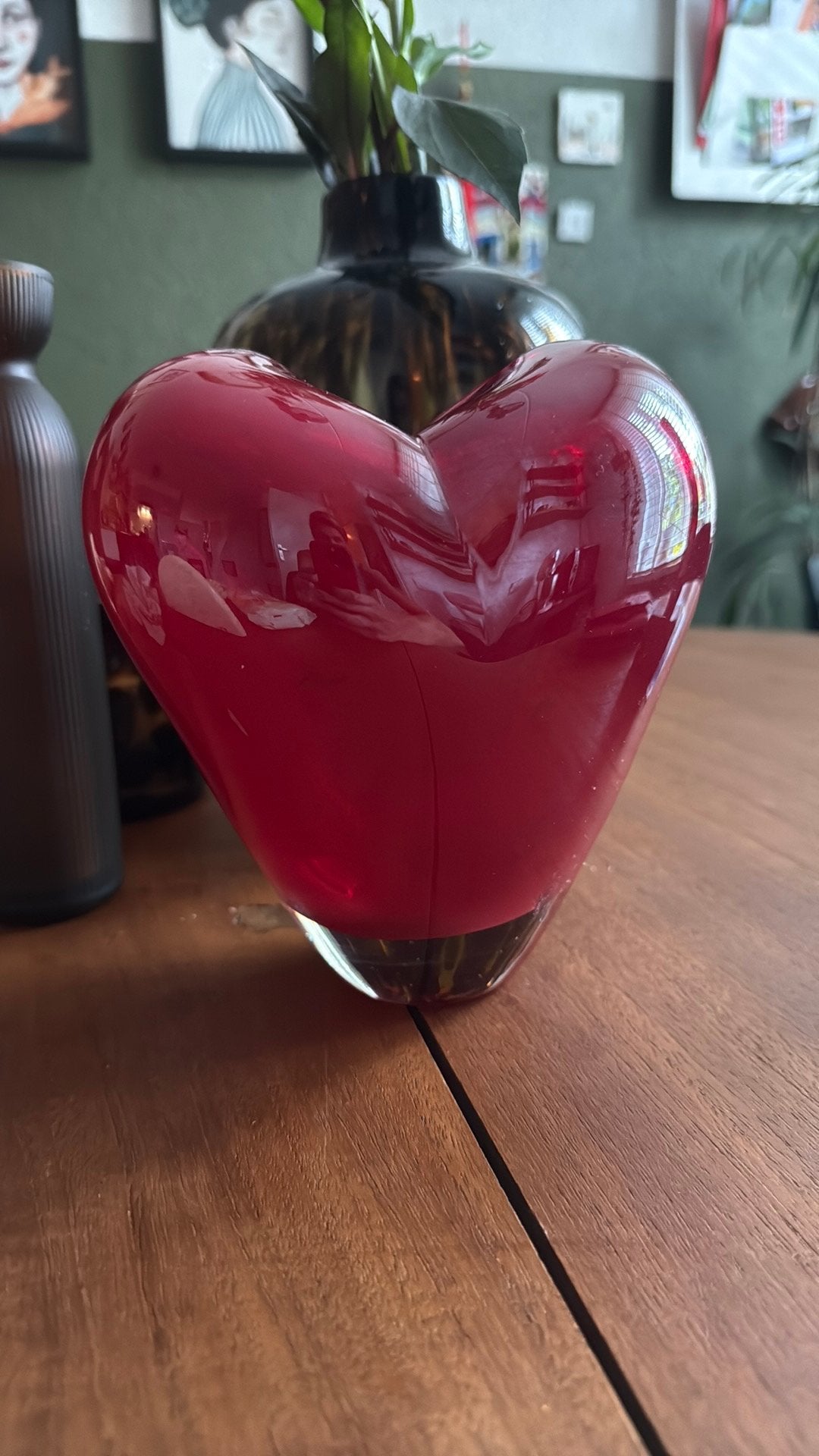 Glazen Hart vaas, Antiek en Kunst, Ophalen of Verzenden